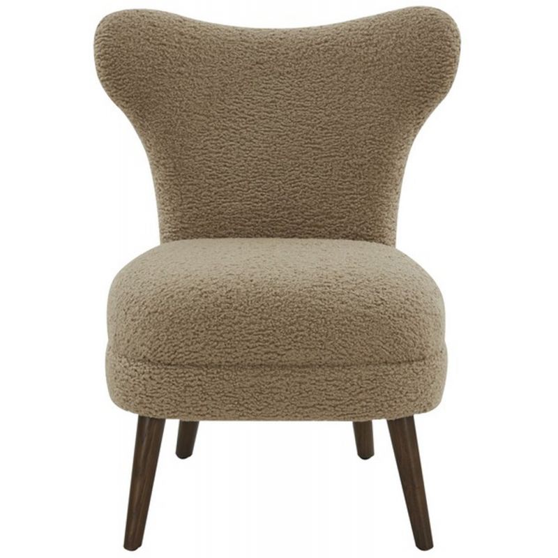 Safavieh - Couture - Brandietta Faux Shearling Chair - Light Brown - Walnut - SFV5076A