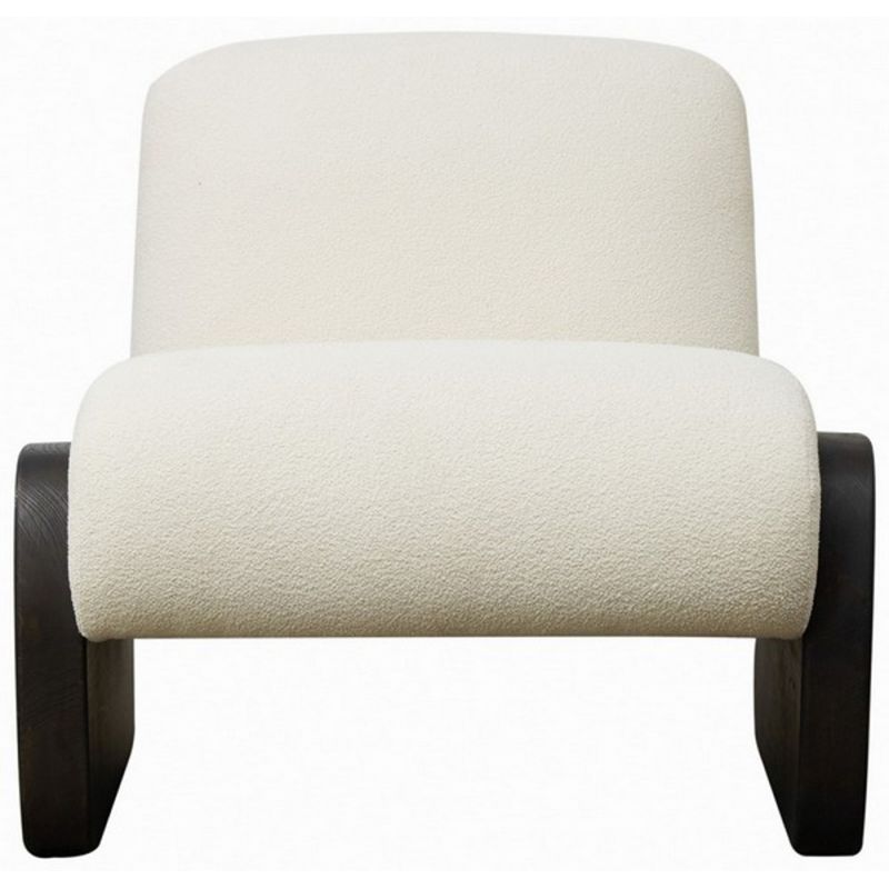 Safavieh - Couture - Brayford Boucle Accent Chair - Ivory - Dark Brown - SFV5091A