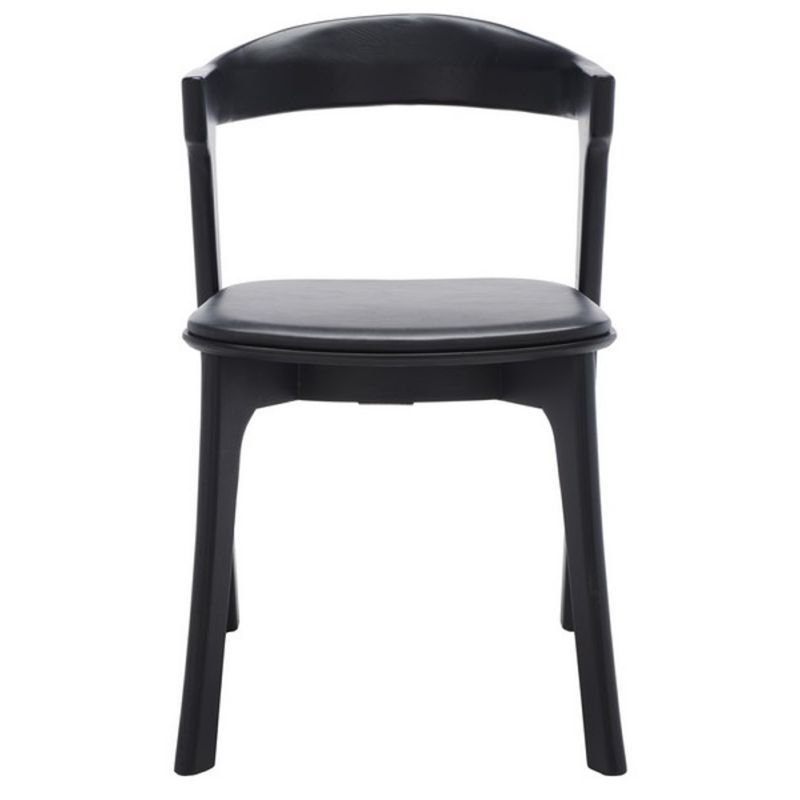 Safavieh - Couture - Brylie Wood & Leather Chair - Black  (Set of 2) - SFV4126A-SET2