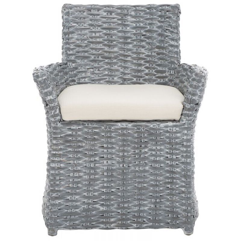 Safavieh - Cabana Arm Chair - White - Grey White Wash - FOX6500A