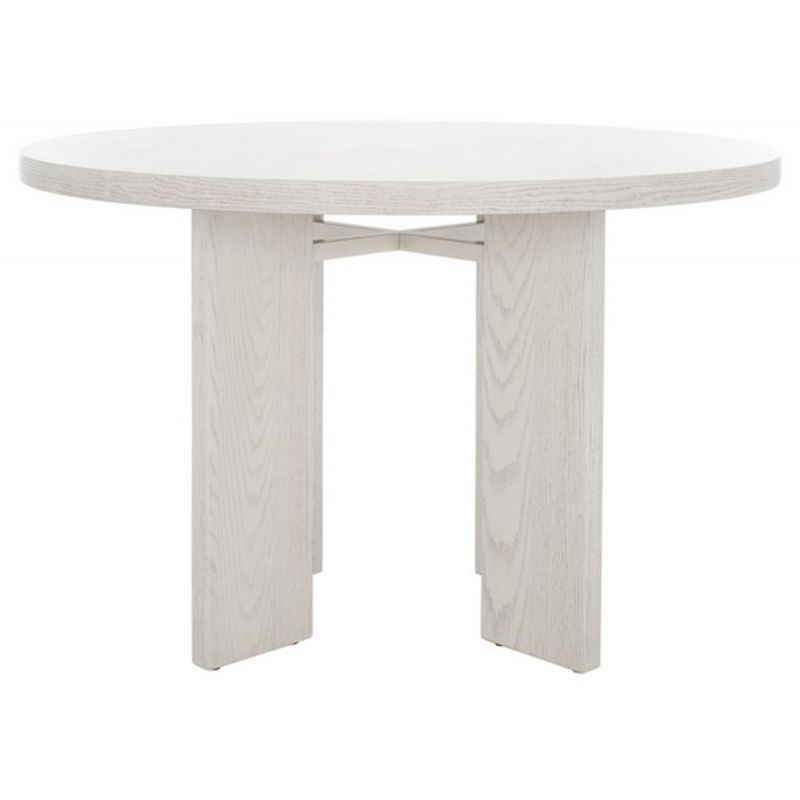Safavieh - Couture - Calamaria Round Wood Dining Table Table - White Washed - SFV2135A