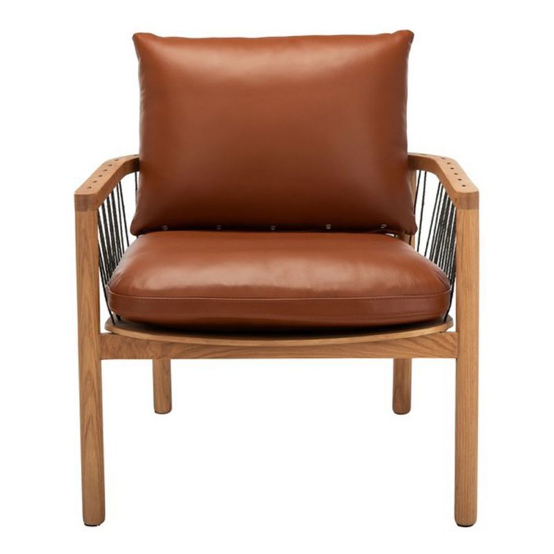 Safavieh - Couture - Caramel Midcentury Leathe Chair - Brown - SFV4515A