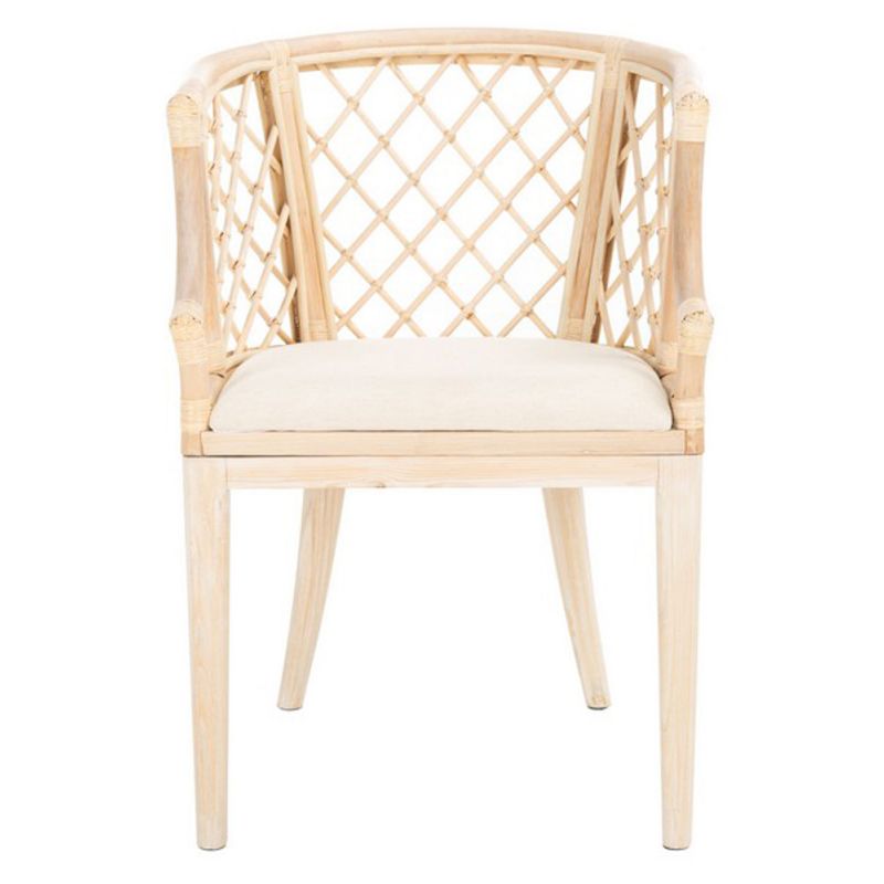 Safavieh - Carlotta Arm Chair - Natural - White Washed - SEA4013B
