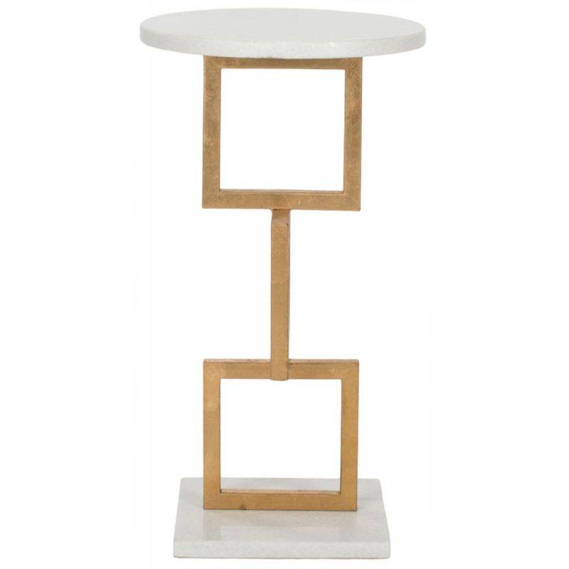 Safavieh - Cassidy Accent Table - Gold - White - FOX2531B