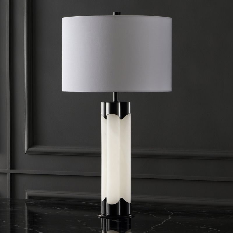 Safavieh - Couture - Chavez Alabaster Table Lamp - White - Black - CTL1038C
