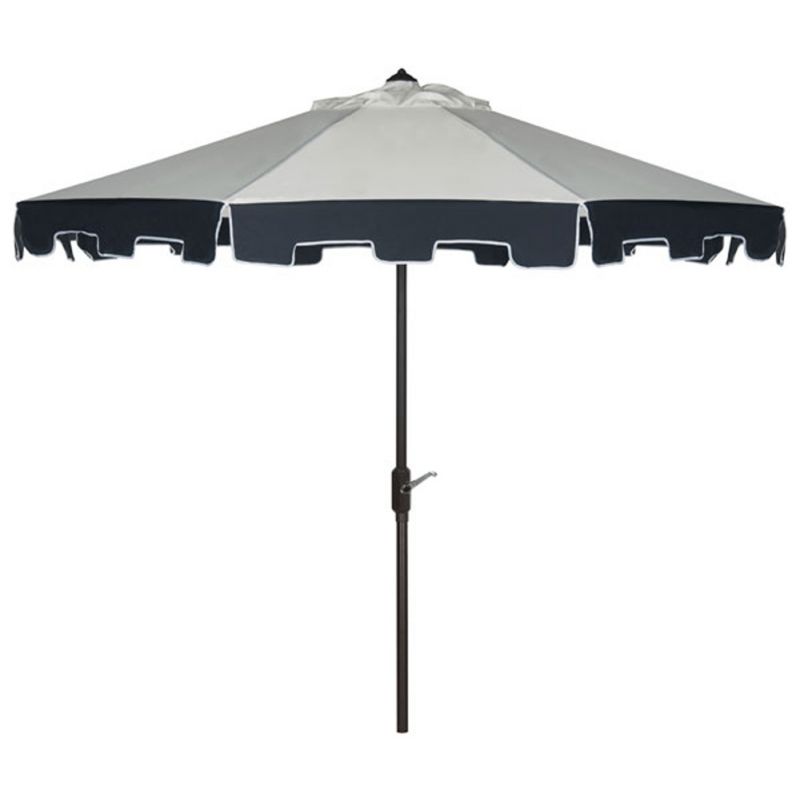 Safavieh - City Fashion 9Ft Umbrella - Natural - Navy - PAT8005A