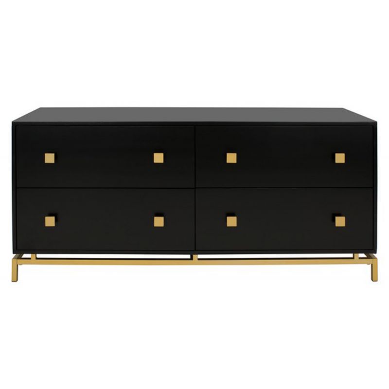 Safavieh - Couture - Claudette 4 Drawer Dresser - Black - Gold - SFV2123B