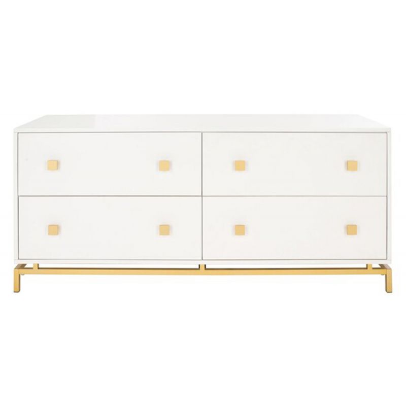 Safavieh - Couture - Claudette 4 Drawer Dresser - White - Gold - SFV2123A