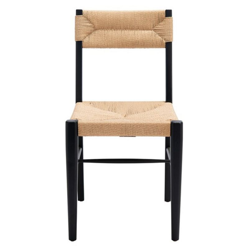 Safavieh - Couture - Cody Rattan Dining Chair - Black - Natural  (Set of 2) - SFV4104A-SET2