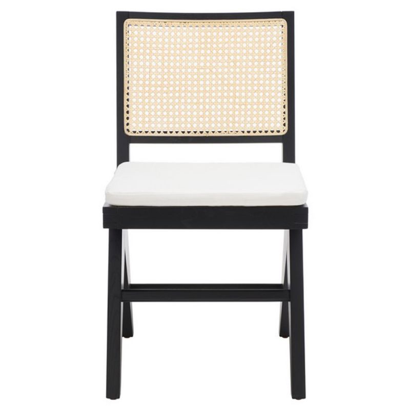 Safavieh - Couture - Colette Rattan Dining Chair - Black - Natural  (Set of 2) - SFV4132A-SET2
