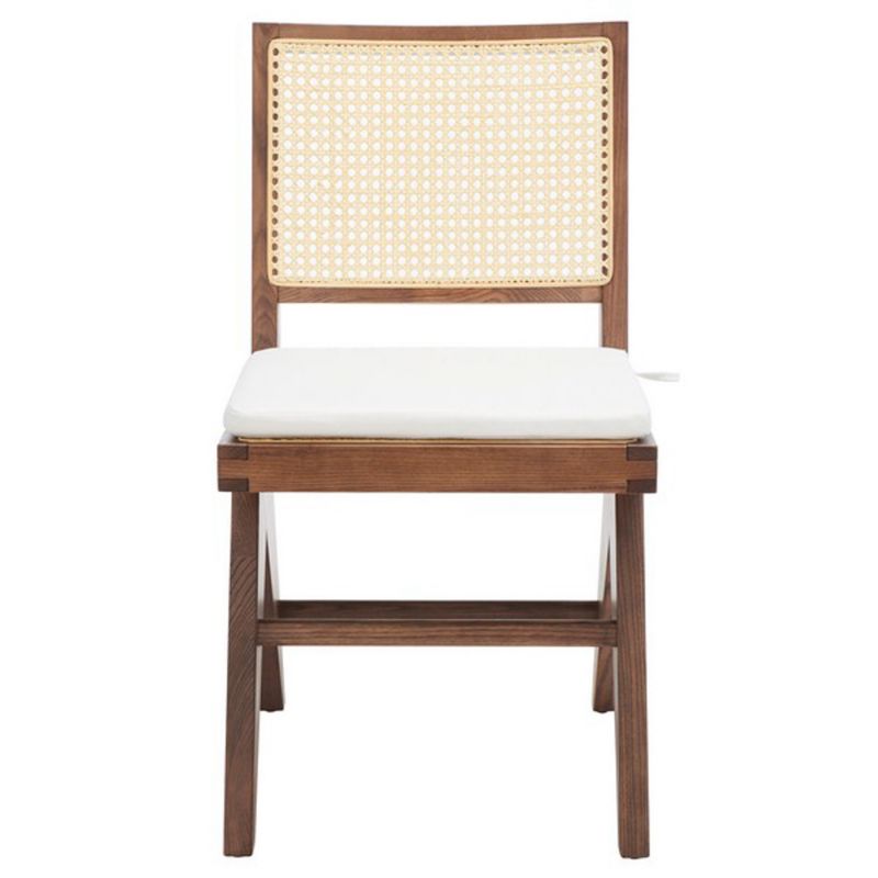 Safavieh - Couture - Colette Rattan Dining Chair - Walnut - Natural  (Set of 2) - SFV4132D-SET2