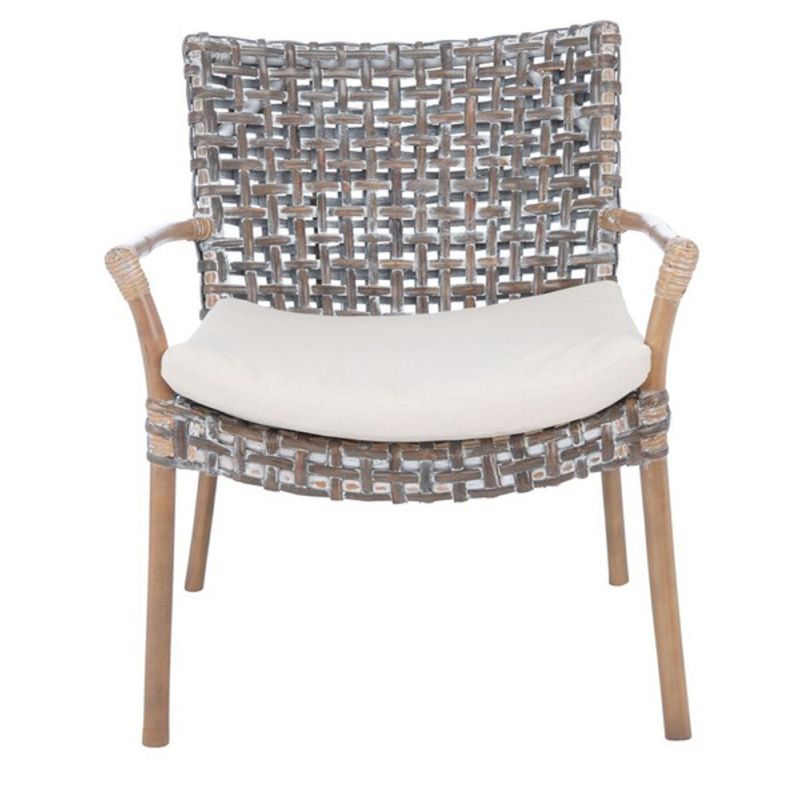 Safavieh - Collette Rattn Acct Chair W/Ch - White - Grey White Wash - ACH6515A