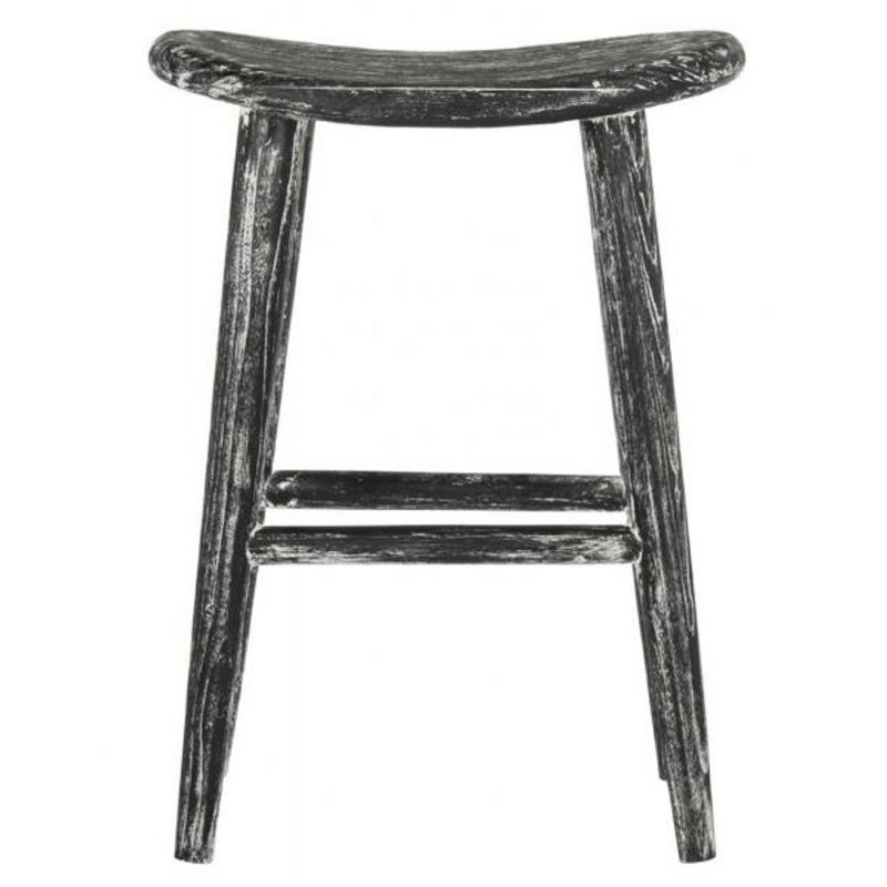 Safavieh - Colton Wood Counter Stool - Black - White - BST1000A