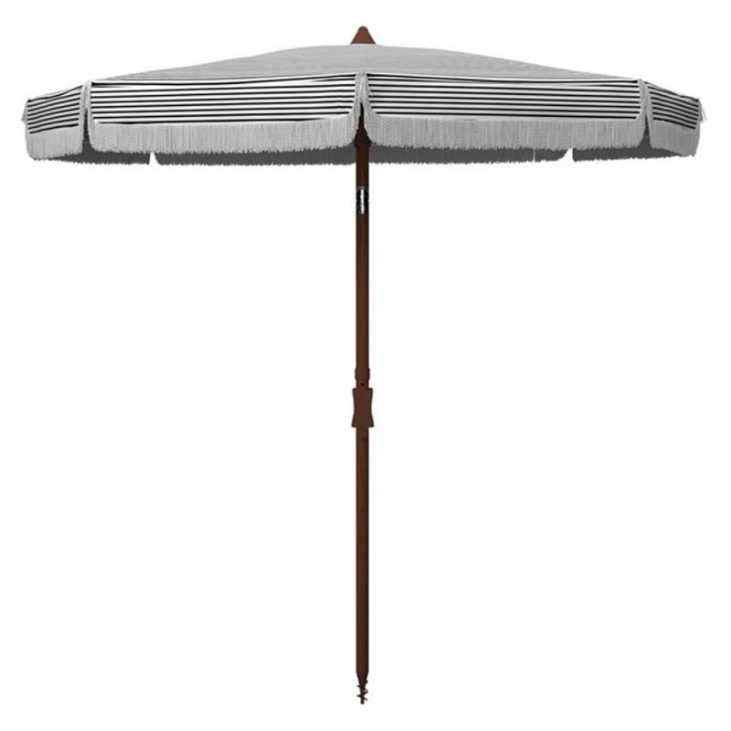 Safavieh - Copen 6.5' Beach Umbrella - Black - White - PAT8501A