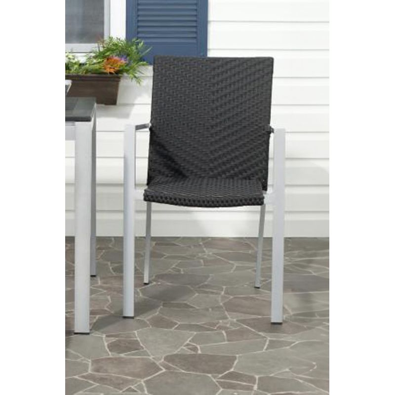 Safavieh - Cordova Stackable Arm Chair - Black  (Set of 2) - FOX5206A-SET2