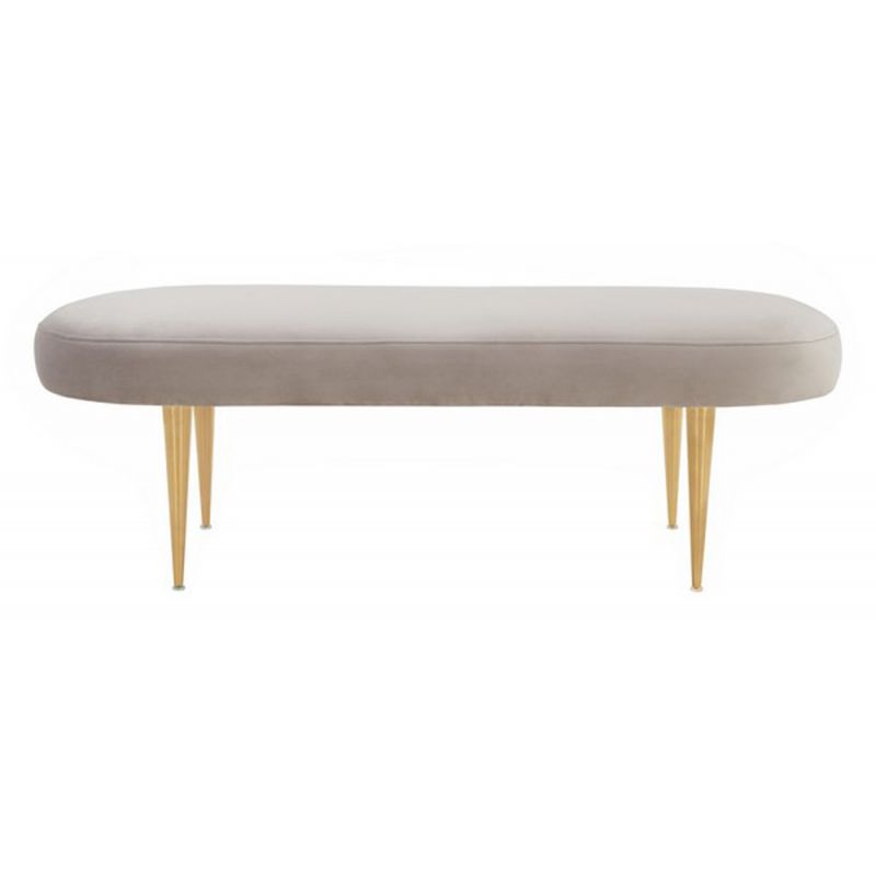 Safavieh - Couture - Corinne Oval Bench - Pale Taupe - Gold - SFV4704D