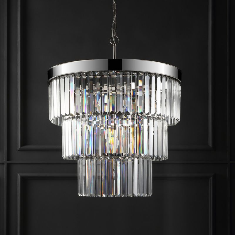 Safavieh - Couture - Coulette 3 Tier Crystal Chandelier - Nickle - CTL1007B