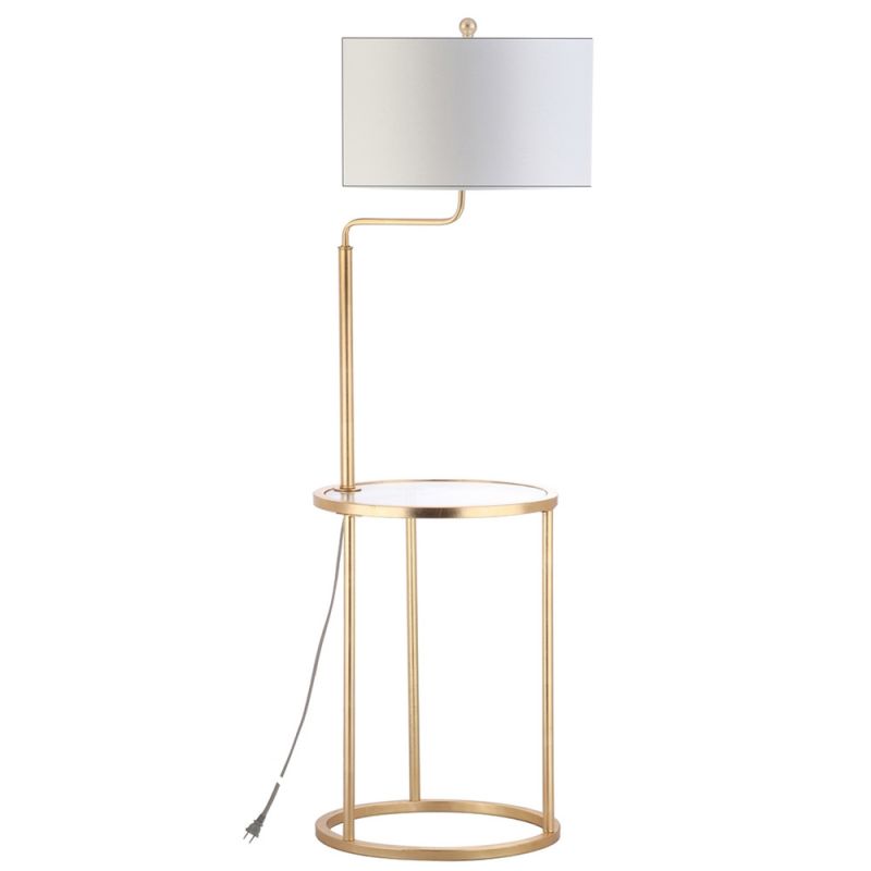 Safavieh - Crispin Floor Lamp Side Table - Gold - Clear - FLL4021A