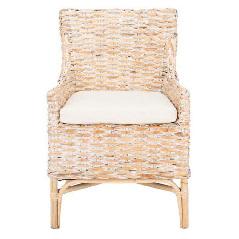 Safavieh - Cristen Rttn Acct Chair W/Cush - White - White Washed - ACH6513A