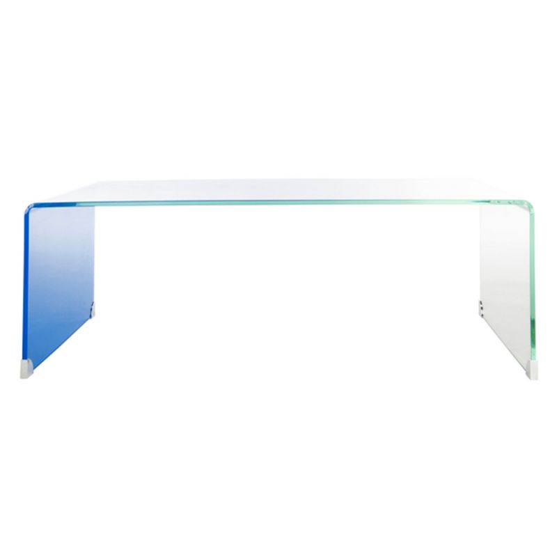 Safavieh - Crysta Ombre Glass Coffee Table - Clear - Blue - COF7300A