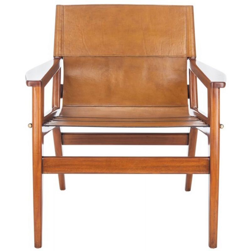 Safavieh - Couture - Culkin Leather Sling Chair - Brown - Light Brown - SFV9014B