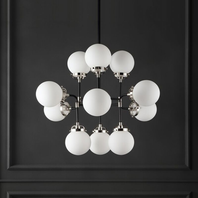 Safavieh - Couture - Cullen White Glass Chandelier - Black - CTL1009A