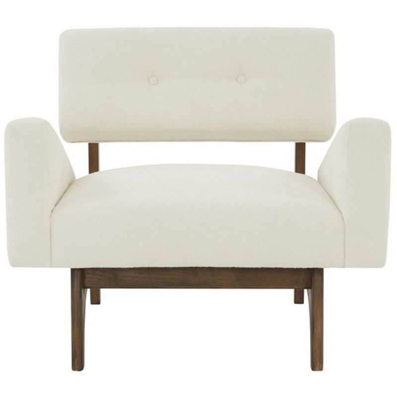 Safavieh - Couture - Davidson Scandinavian Accent Chair - Ivory - Dark Brown - SFV5068A