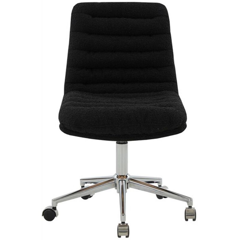 Safavieh - Couture - Decolin Swivel Desk Chair - Black - Silver - SFV5054D