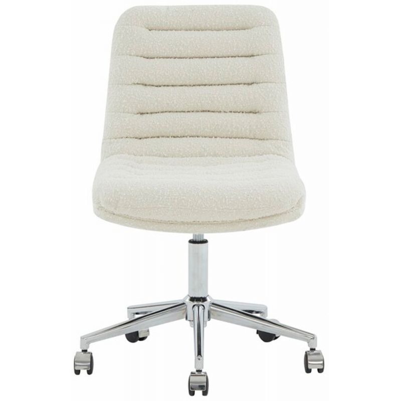 Safavieh - Couture - Decolin Swivel Desk Chair - Ivory - Silver - SFV5054C
