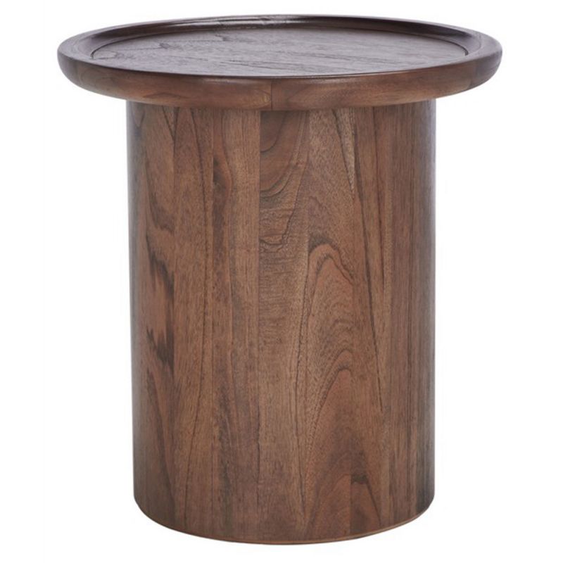 Safavieh - Devin Round Pedestal Accent Table - Dark Oak - ACC6607B