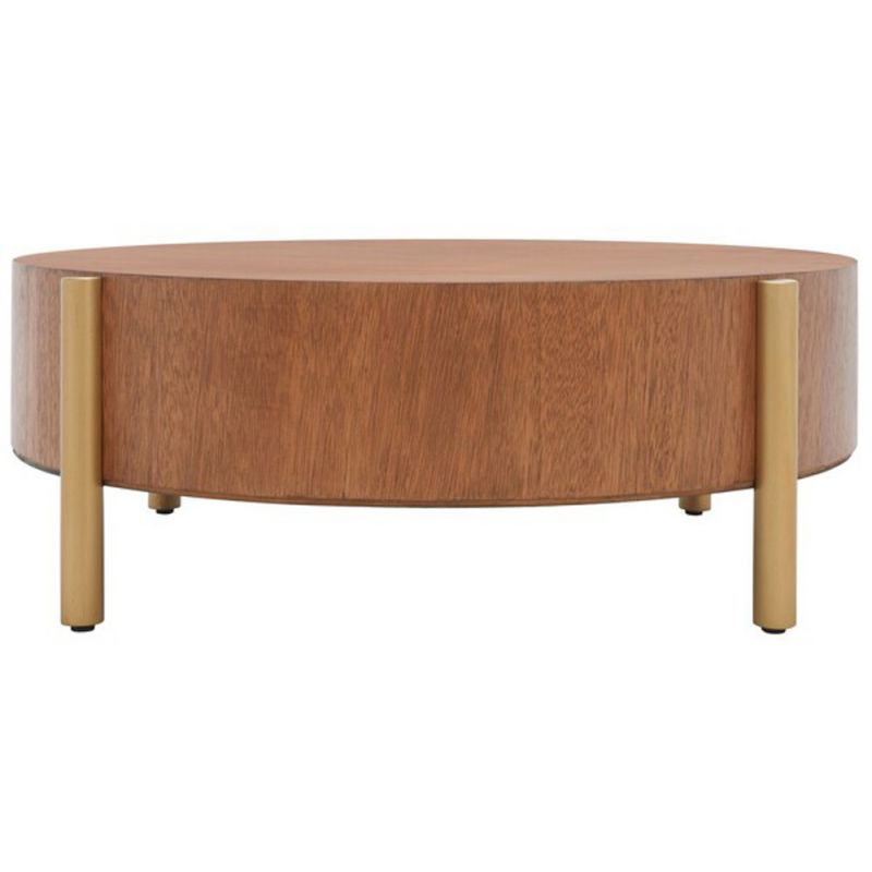Safavieh - Diangela Round Coffee Table - Natural - Gold - COF6605A