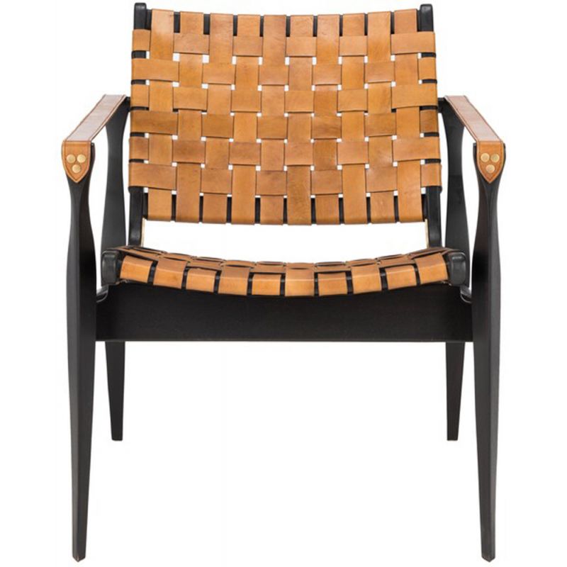 Safavieh - Couture - Dilan Safari Chair - Black - Brown - SFV9005D