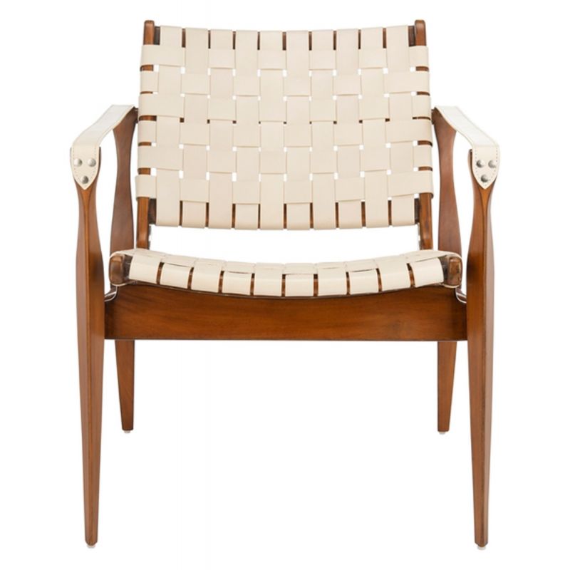 Safavieh - Couture - Dilan Safari Chair - Cream - Light Brown - SFV9005A