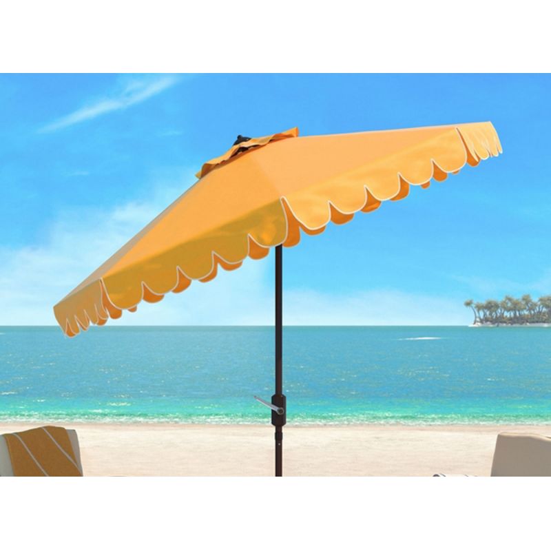 Safavieh - Dorinda 9Ft Crank Umbrella - Yellow - White - PAT8010D