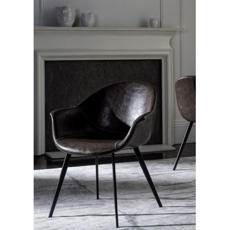 Safavieh - Dublin Chair - Light Brown - Black  (Set of 2) - ACH7007A-SET2
