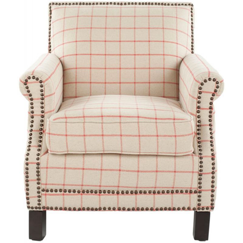 Safavieh - Easton Club Chair - Tan - Red - MCR4572D