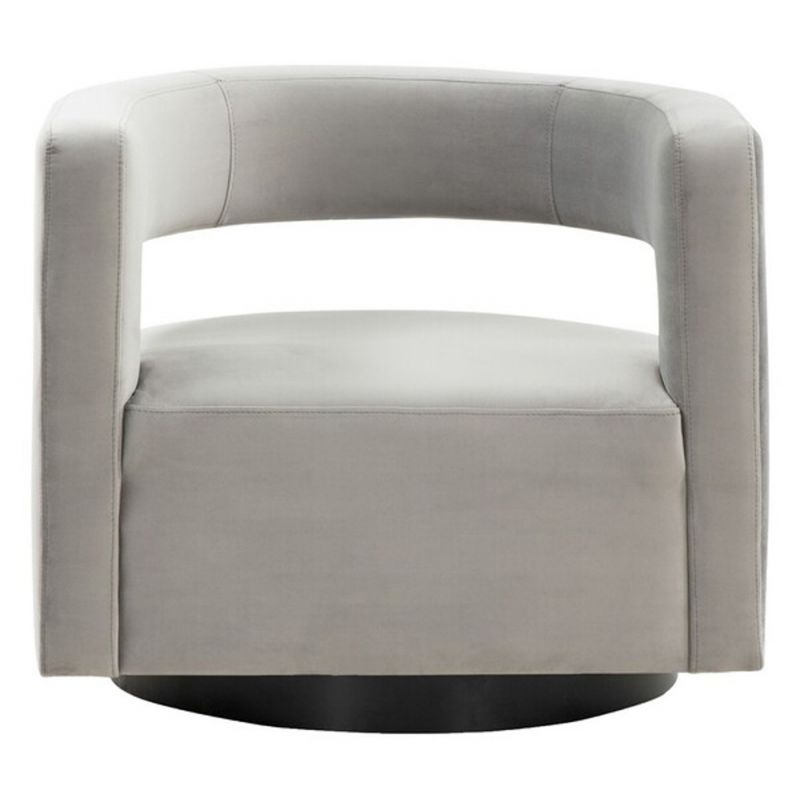 Safavieh - Couture - Edgar Velvet  Swivel Chair - Light Grey - SFV4764B