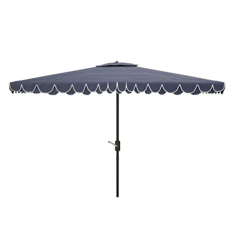 Safavieh - Elegant 6.5X10 Rect Umbrella - Navy - White - PAT8306A
