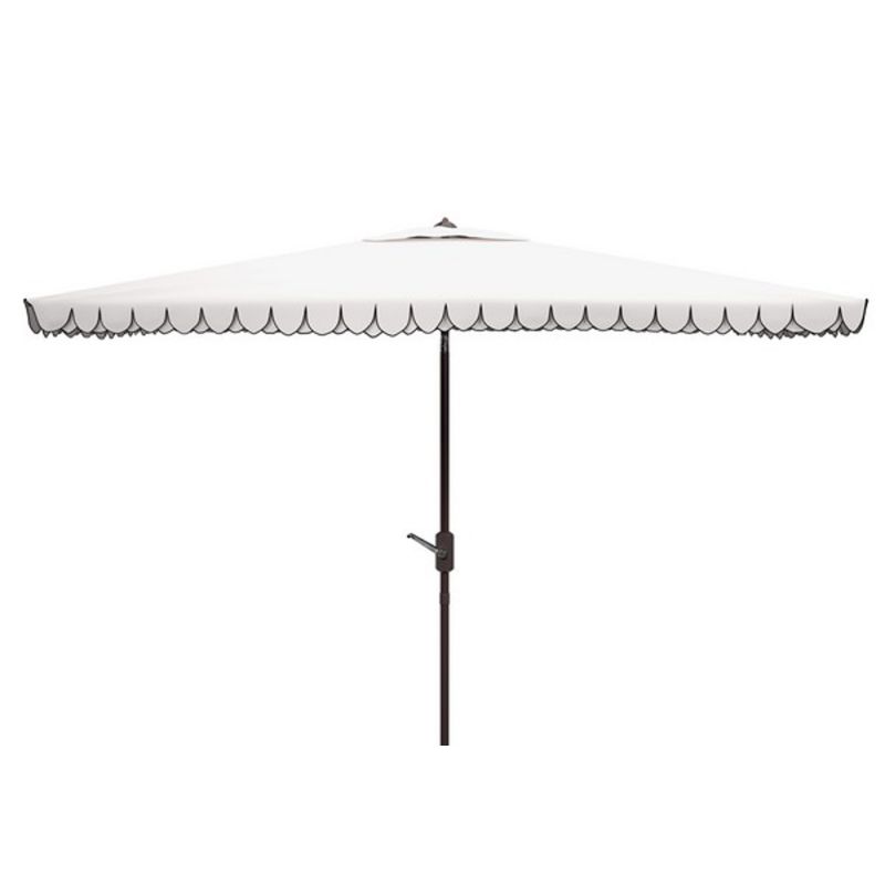 Safavieh - Elegant 6.5X10 Rect Umbrella - White - Black - PAT8306E