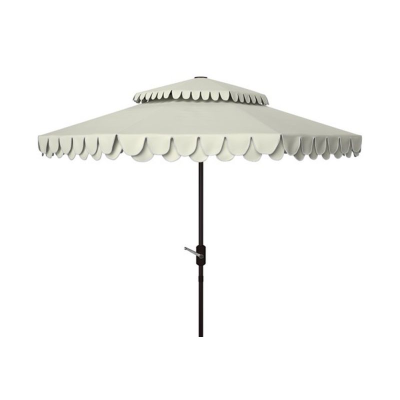 Safavieh - Elegant 9Ft Double Top Umbrella - Beige - White - PAT8206C