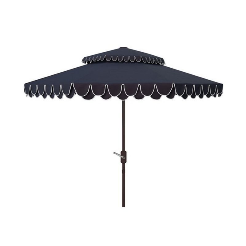 Safavieh - Elegant 9Ft Double Top Umbrella - Navy - White - PAT8206A