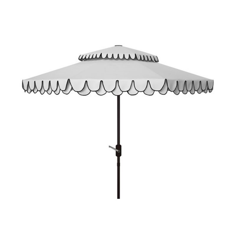 Safavieh - Elegant 9Ft Double Top Umbrella - White - Black - PAT8206E