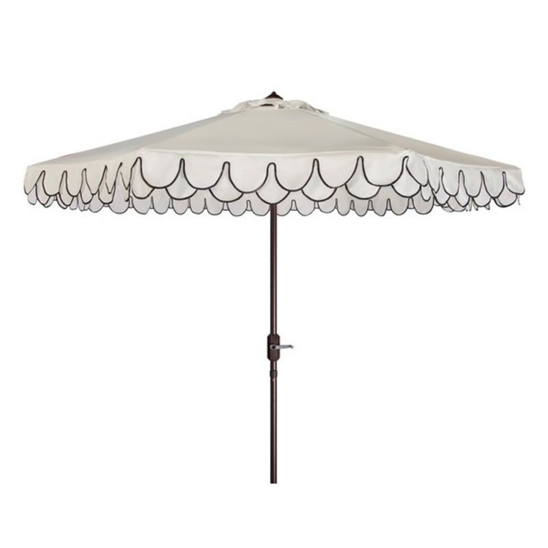 Safavieh - Elegant Valance 11Ft Umbrella - White - Black - PAT8106E