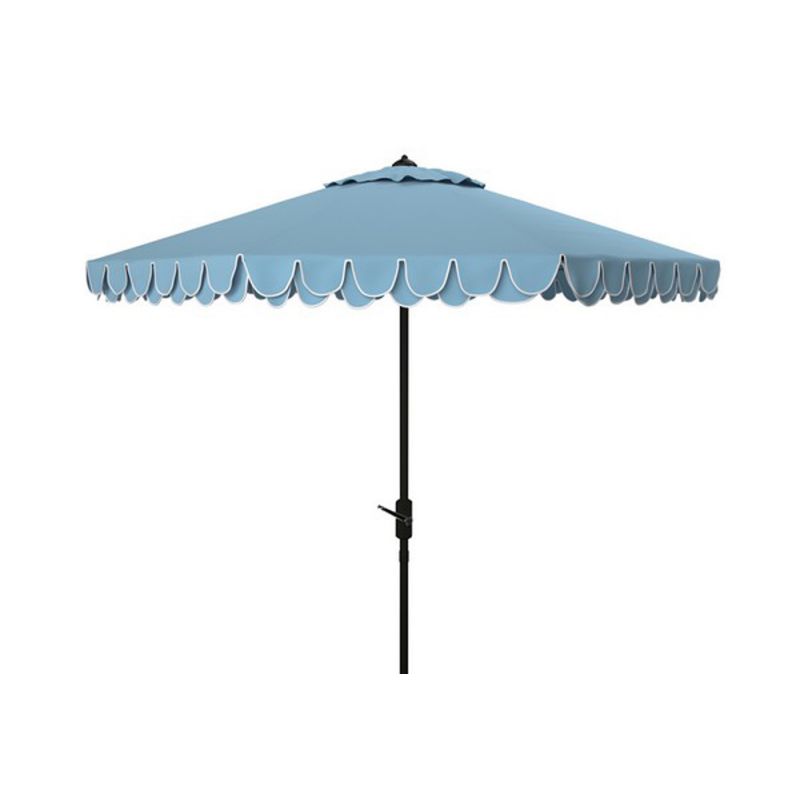 Safavieh - Elegant Valance 9Ft Umbrella - Baby Blue - White - PAT8006U