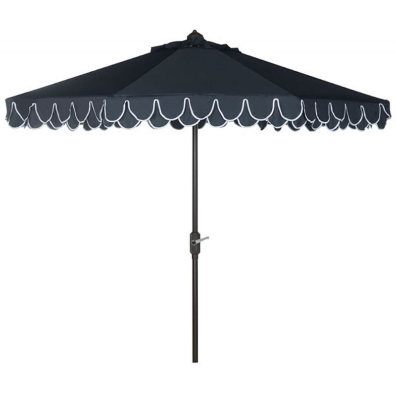 Safavieh - Elegant Valance 9Ft Umbrella - Navy - White - PAT8006A