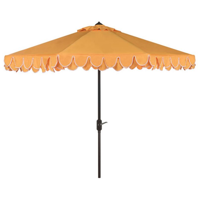 Safavieh - Elegant Valance 9Ft Umbrella - Yellow - White - PAT8006B
