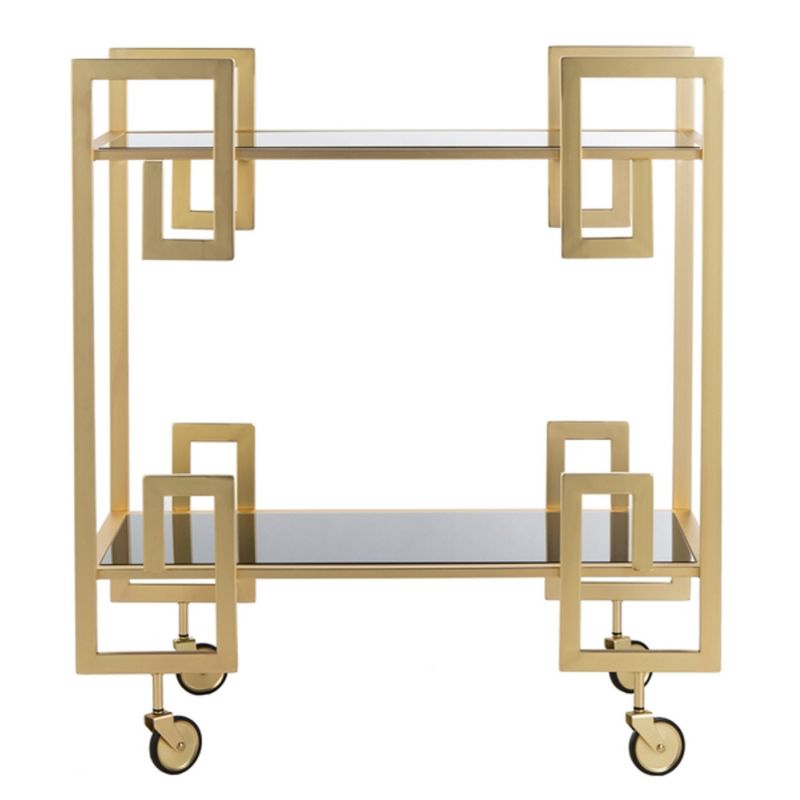 Safavieh - Eliza 2 Tier Bar Cart - Brass - Glass - BCT8005A