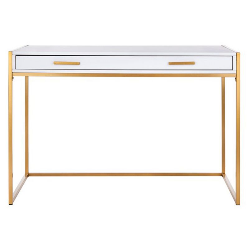 Safavieh - Elodie 1 Drawer Desk - White - Gold - DSK2209A