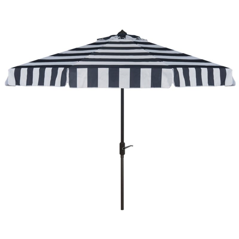 Safavieh - Elsa Fashion Line 9Ft Umbrella - Navy - White - PAT8003B