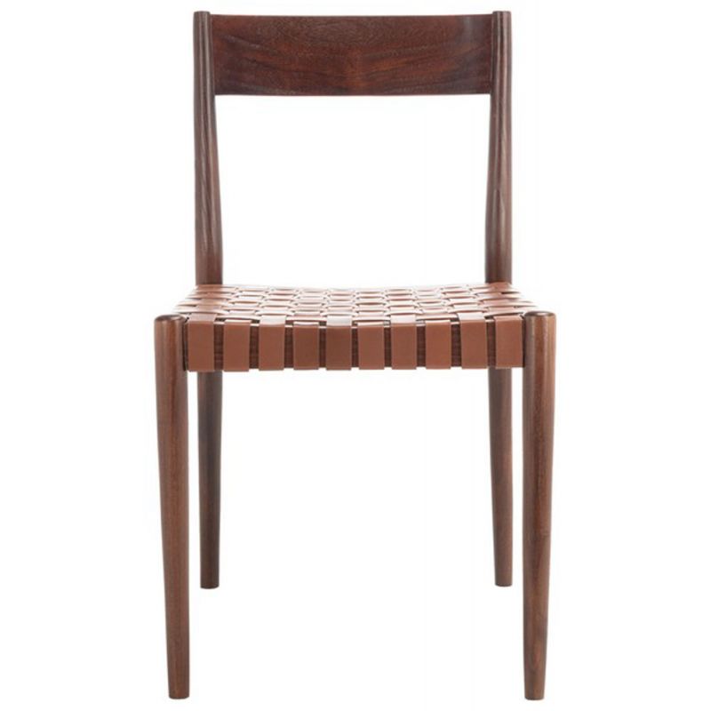 Safavieh - Eluned Leather Dining Chair - Cognac - Brown  (Set of 2) - DCH1201A-SET2